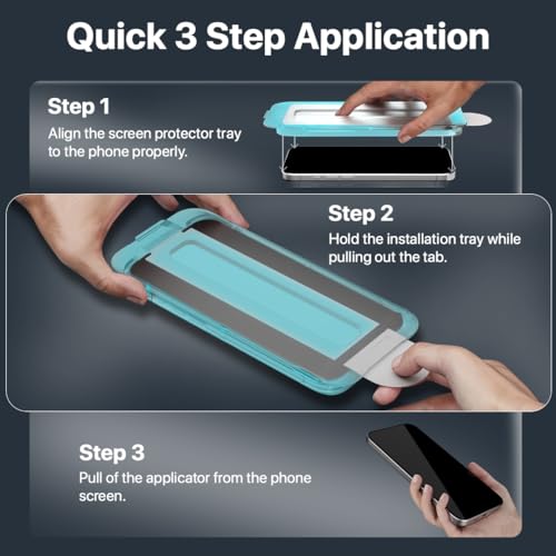 Image of CASEGEAR Privacy Screen Protector Compatible With iPhone 16 Anti Spy Tempered Glass | Curved Edges | Case Friendly | Easy Installation Kit | Pack Of 2