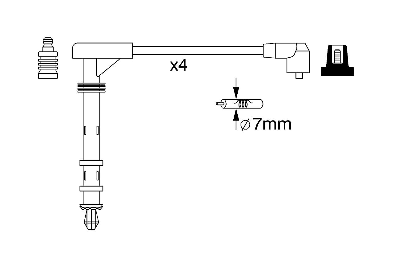 BOSCH Kit cavi accensione 0986357261 Compatibile con: FIAT BRAVA, BRAVO I, DOBLO Großraumlimousine, DOBLO Kasten/Großraumlimousine, MAREA, MAREA Weekend, MULTIPLA, PALIO Weekend, LANCIA DEDRA