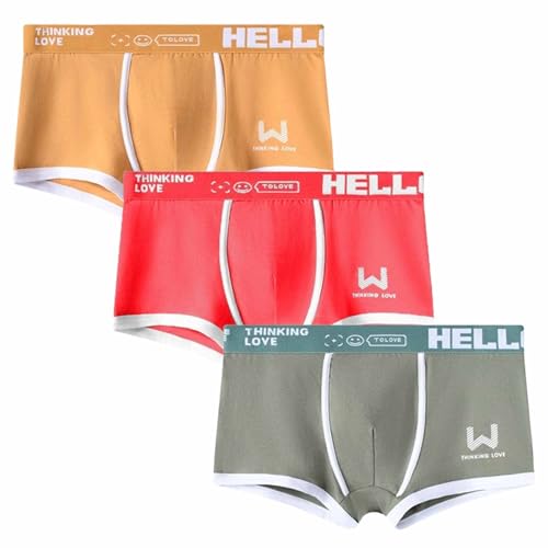 Hello Underwear for Men, Hello Classic Mens Mesh Underwear Ice Silk Boxer Briefs Soft Nylon Trunks for Travel Gym