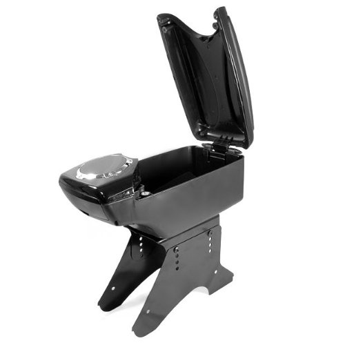 99Parts Black Leather Center Console Armrest Big Sorage Box with Two Cups Holder