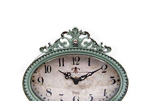 Creative Co-Op DA0797 Green Antiqued Pewter Mantel Clock thumb #11