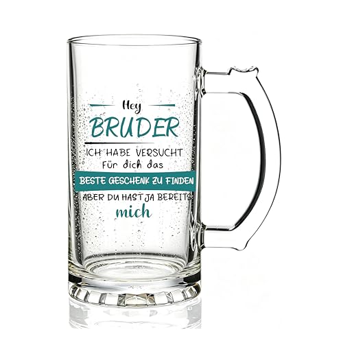 Verdaxis Bruder Bierglas Geschenk Bierkrug Geburtstag Geschenk für Bruder 450ml