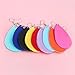 GIMEFIVE 4 Pairs Leather Teardrop Glitter Sequins Earring Lightweight Leaf Drop Bohemian Hollow Earrings For Women (Yellow+Orange+Pink+Red)