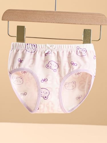 Haloumoning Girls Underwear Soft Cotton Underwear Toddler Girls Briefs Kids Comfy Panties,4-pack3