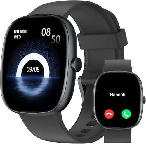HUAKUA Montre Connectée Homme Femme Smartwatch Appel Bluetooth Notification pour Samsung Xiaomi iPhone Android iOS Montre Sport Podometre...