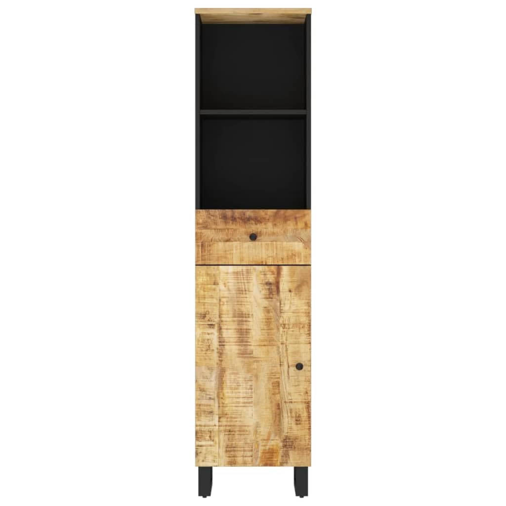 Makastle Badschrank Massivholz Mango 38x33x160 cm Braun