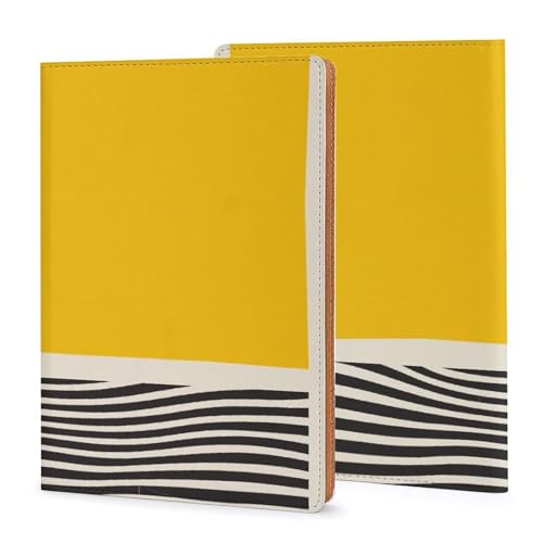 Couverture carnet A5 jaune moutarde simili cuir protectrice réutilisable pour note 32K