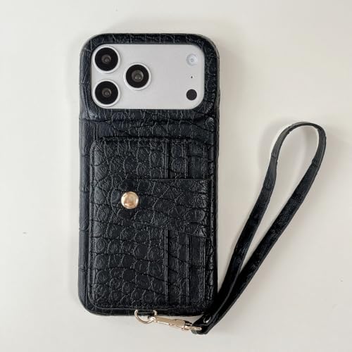 �Ή� iPhone 16 Pro Max �P�[�X �w�ʎ蒠�^ �N���R�_�C�� �N���R�^���� �O���b�v �����h�~ ���z�^ �ϏՌ� �J�[�h���[(�u���b�N) | �k�� ��Phone16Promax �g�уJ�o�[ �}�O�l�b�g���{�^�� ����PU���U�[ ���j�� ���ɗD����