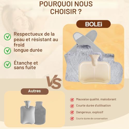 BOLEi 3 en 1 Bouillotte Ceinture,130 CM, Pour L'Abdomen,Ceinture-Grise – vue 7