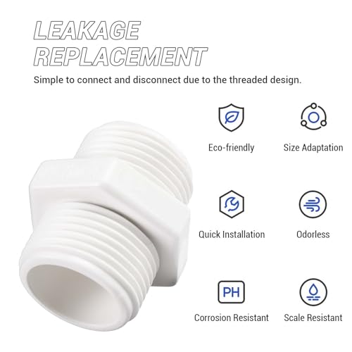 ZOWZEA 10 Pcs 1 Inch PVC Pipe Fittings Hex Nipple G1 X G1 Male Thread Coupling Adapter Connector by ZOWZEA - Used condition - Image 4