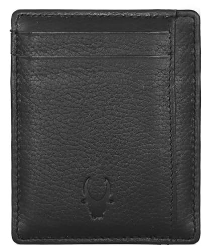 Image of WildHorn Leather Card Holder for Men & Women (Black)