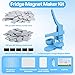 MK.Bear Fridge Magnet Button Maker Machine,Pin Maker Machine for Refrigerator Magnet, DIY Button Press Machine with 100 Pcs Fridge Magnet Button Maker Supplies - Rectangle 60x40mm/2.3x1.6 inch