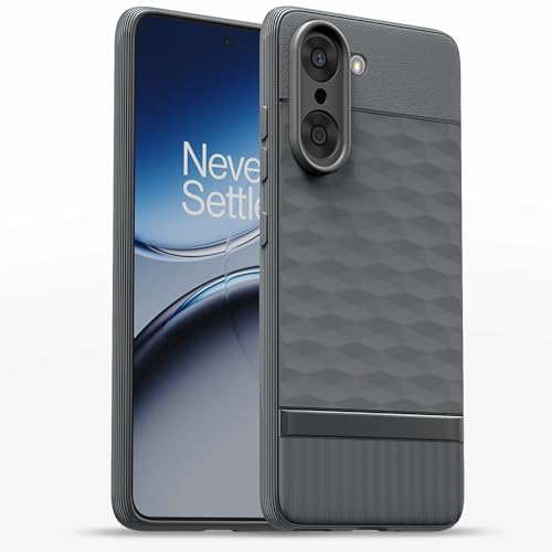 Image of Pikkme Back Cover for OnePlus Nord CE 5 5G Soft Grip 3D Hexa Cube Texture Silicone Bumper Case (Grey)