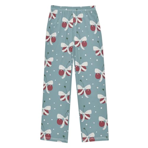 Pajama Bottoms, Cherries Dot Bows Pajamas Pant Sleep Long Pants Lounge Wear Sleepwear Pjs