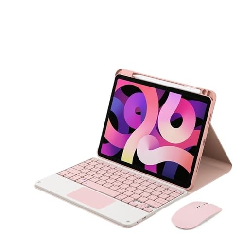 Funda teclado táctil para iPad 11 y 10.ª gen 10.9 pulgadas con ranura de lápiz rosa