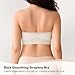 DEANGELMON Strapless Bras for Women Wireless Push Up Padded Bralette Seamless Non-Slip Tube Top Bandeau Bra with Removable Clear Straps,White-XL