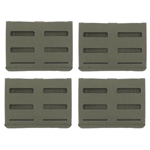 Belt Molle Adapter, Versatile Insert System Removable Molle Panels for 2” Tactical Belt and Loop Surface 4 Pack (Green)
