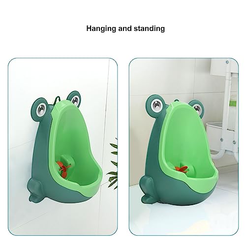 Frog Potty Training Urinal, Cute Wall Mounted Frog Pee Training Urinal for Toddler Boys with Funny Aiming Target, Portable Frog Shape Pee Trainer for Boys Kids (Type 1) - Thumbnail 2
