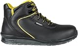 COFRA Scarpe da Lavoro Antinfortunistica Modello BOHR S3S FO SR Polacco Pelle Nera/Tessuto Giallo/Lamina APT+C.D. Taglia 44 EU