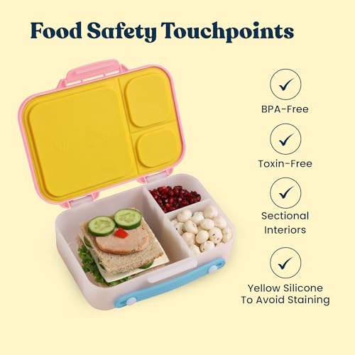 rabitat Munchbee Bento Lunch Box | 1+1 Year Brand Warranty | Tiffin Box for School | Lunch Box for Kids Boys & Girls | BPA Free, Leakproof & Durable Bento Design | 1000ml | Sizzle