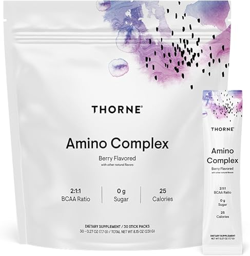 THORNE Amino Complex - Clinically-Validated EAA and BCAA Powder for Pre or Post-Workout - Promotes Lean Muscle Mass & Exercise Recovery - Berry - NSF Certified for Sport - Dairy-Free - 30 Servings