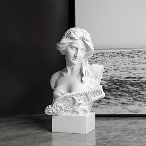 11.5Inch Greek Statue Of Musical Goddess, Classic Roman Head Bust Greek Mythology Sculpture Living Room Home Art Décor #TOP3