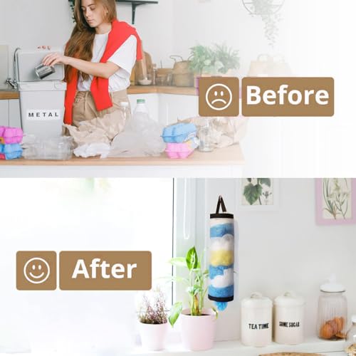 Miniatura 3 de Soporte Para Bolsas De Plástico, Soporte Para Bolsas De Basura Colgantes, Para Bolsas De Basura Colgantes, Bolsa De Almacenamiento Colgante De Malla Con Gancho Para El Hogar Y La Cocina, 2 Piezas
