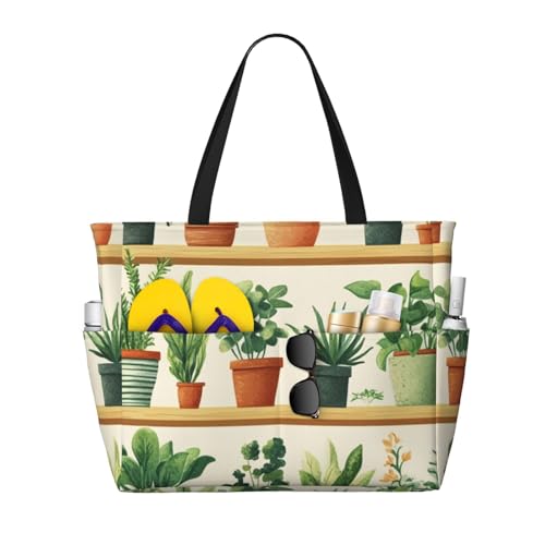 Beach Bags For Women, Beach Tote Bags With Zipper For Travel Vacation
