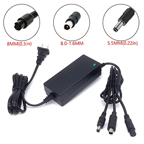 Uause 42V 2A Battery Charger (3 Plugs) 3-Prong 5.5 * 2.5Mm 8.0 * 1.6Mm For 36V Lithium Battery Power Supply Adaptor Multi Function Fast Charger #TOP6