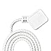 Globe Electric 23109 Designer Power Series 9-ft Fabric Interval Extension Cord, 3 Grounded Outlets, Right Angle Plug, 125 Volts, White and Silver