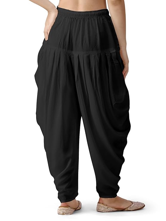 Women Loose Fit Rayon Dhoti Pant Patiala Slawar Bottom Wear Harem Pants Free Size4