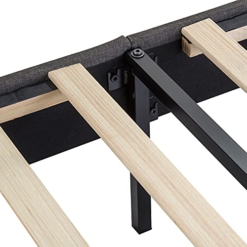 Imusee Full Bed Frame，Upholstered Platform Bed With Wood Slat Support, No Box Spring Needed, Grey #TOP3