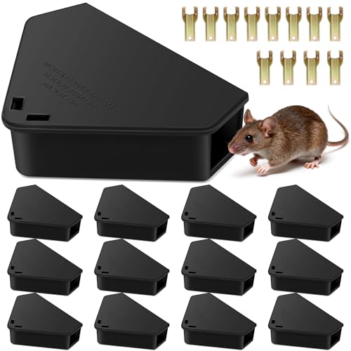 12 Pack Mice Bait Stations with Keys, Mouse Stations, Weather‑Resistant