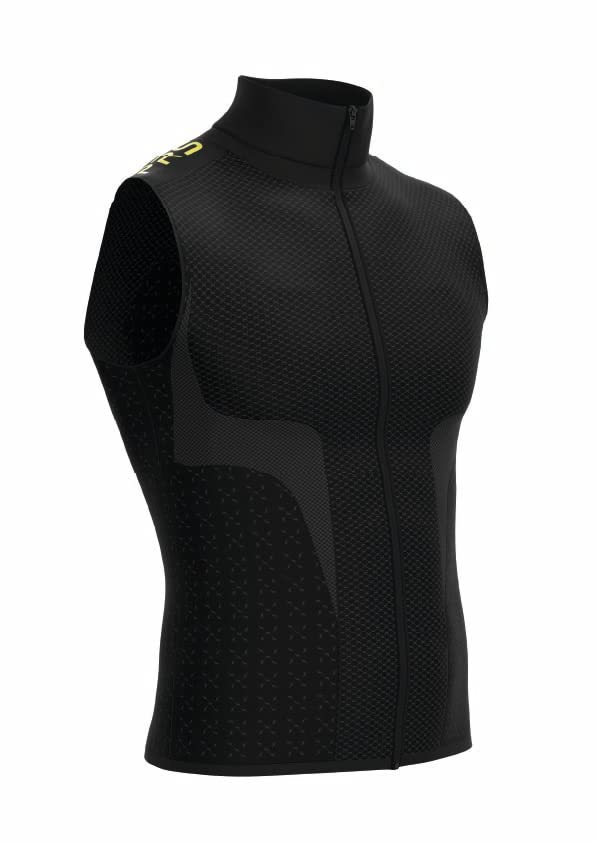 PRS Maglia Tecnica Uomo Lupetto Mezza Manica Traspirante con Zip Outdoor Running Trekking Bici (IT, Testo, S, M, Regular, Regular, Gilet)