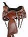 Western Saddle Trail Pleasure Horse Saddles Rodeo Cowboy Floral Tooled Leather Tack Set 15 16 17 18 (Basket Floral Tooled, 17 Inches)