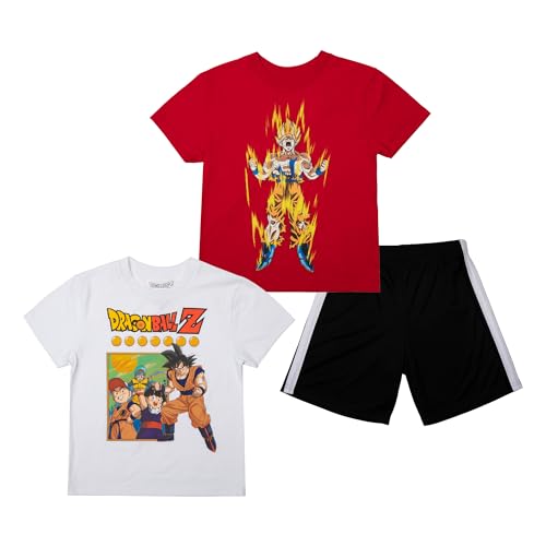 Bioworld Dragon Ball Z Boys 3-Pack Set - Includes Two Tees and Mesh Shorts-XL