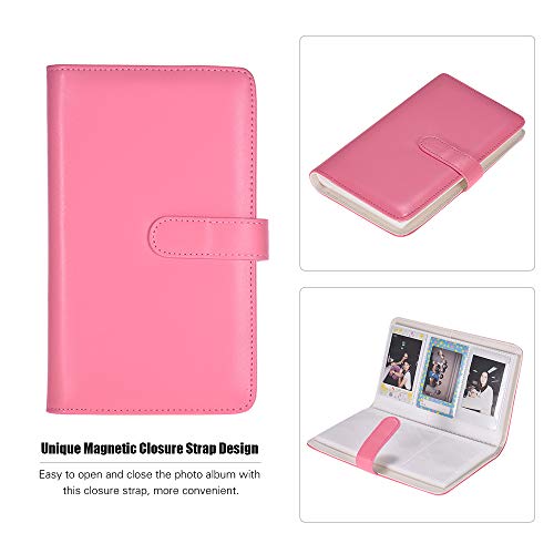Docooler 108 Bolsos Portátil Mini Álbum De Fotos De Couro Pu Foto Álbum De Fotos Com Fecho Magnético