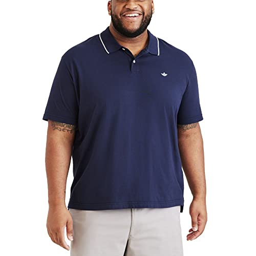 Dockers Men's Short Sleeve Perfect Performance Polo (Regular and Big & Tall), Navy Blazer, XX-Large