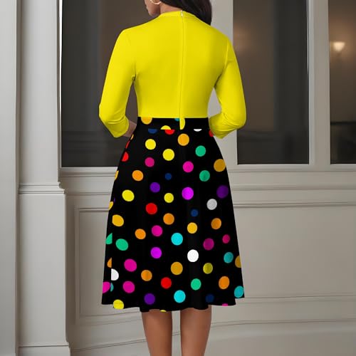 Image of PinkPatty Women's Casual A-line Midi Dresses 3 /4 Sleeve V Neck Fit and Flare Dress with Pockets