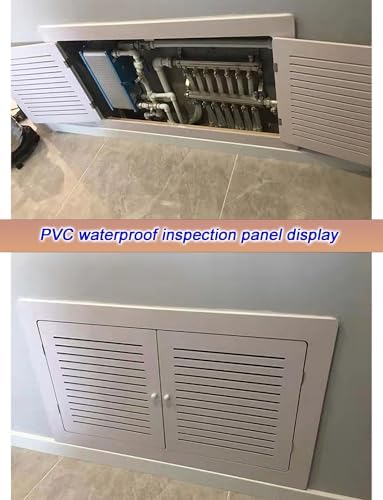 Panel de acceso para fontanería de PVC resistente para paredes de yeso, cubierta para ducha, baños y edificios comerciales, puerta de acceso empotrada sin herramientas (500x500 mm / 19,7x19,7 pulgadas) miniatura 4