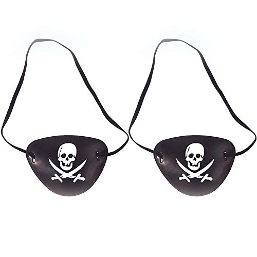 TYY-guang Capitán del Pirata Eye Parches Cuchillo Bandera para la Fiesta Infantil y Vestuario Prop Negro