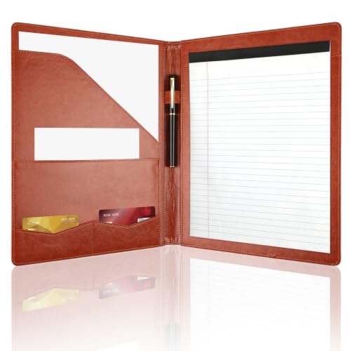 Image of Professional Padfolio Portfolio Binder, Faux Leather, Dark Brown