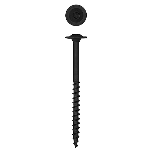 SPAX 4581820801005 516" x 4" T-Star Cabezal de arandela de accionamiento T-Star Negro HCR (Exterior) Tornillo PowerLag (50 piezas por caja)