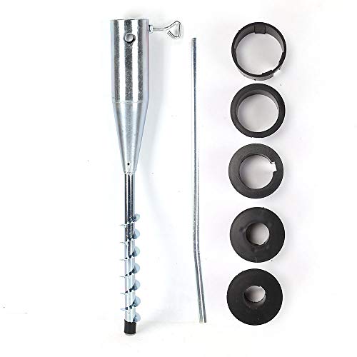 Preisvergleich Produktbild AllRight Erdspieß Sonnenschirm Bodenhülse Wäschespinne Einschraub Metall Feuerverzinkter Stahl Gesamthöhe 57cm für Rohre mit Ø 24 mm, 38 mm, 42 mm, 50 mm und 55 mm
