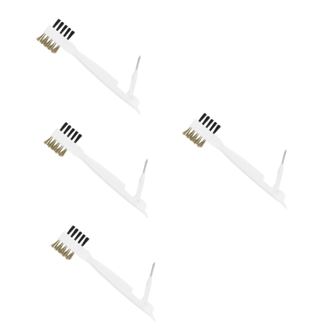 HOMOCONO 4pcs Wire Brush Gas Stove Cleaner Scraper Heavy Duty Scrub Brush Handle for Kitchen Cleaning for Unclogging Gas Cleaning Crevices Household Tool