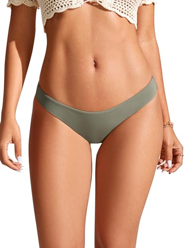 Image of CRZ YOGA Low Waisted Bikini Bottoms | Mid Cut Leg, Medium Bum Coverage, Full Lining, Swim, Bathing Suit Briefs for Women