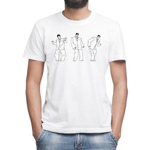 Photo de Moonai David Byrne's Big Suit T-Shirt Blanc Classique Homme Col Rond Manches Courtes Medium