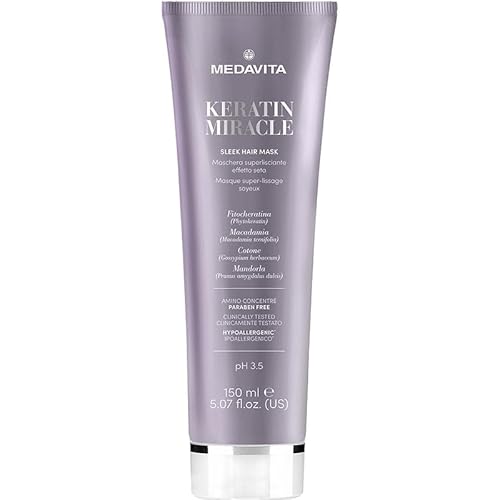 Medavita | Keratin Miracle Sleek Hair Mask, 150ml, Maschera Capelli Ristrutturante, con Cheratina Lisciante