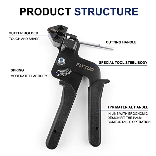 Flytuo Stainless Steel Cable Tie Gun: Metal Zip Tie Tightener - Image 3