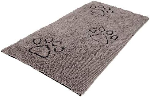 Dog Gone Smart Dirty Dog Microfiber Doormat, Super Absorbent, Machine Washable with Non-Slip Backing, XL, Grey